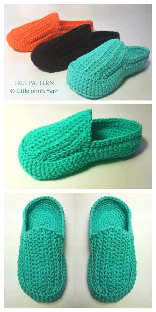 Easy Adult Loafer Slippers Free Crochet Patterns