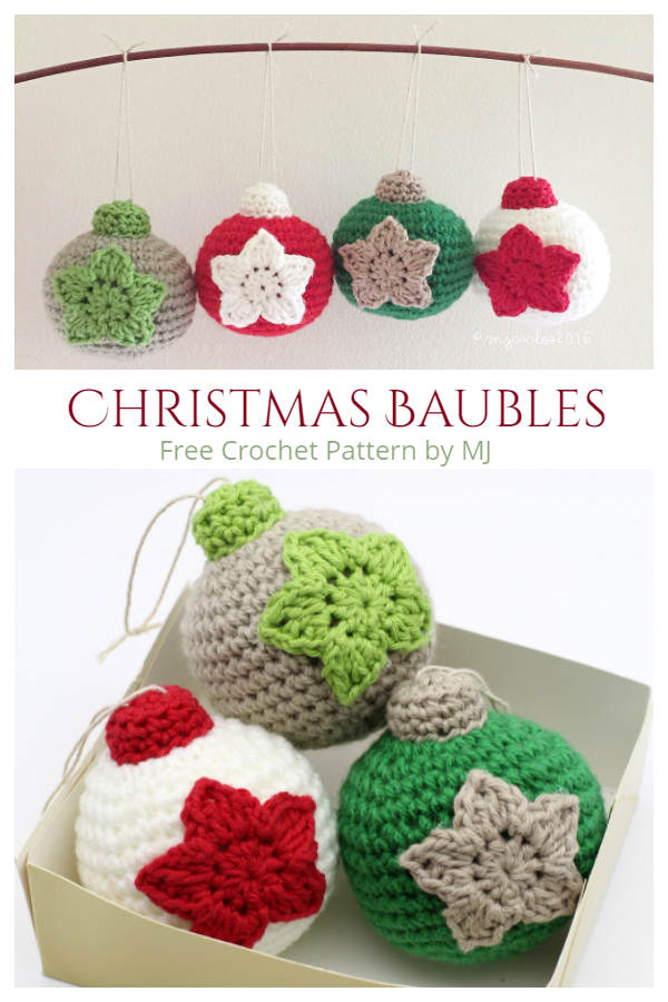 Christmas Bauble Ornament Free Crochet Patterns