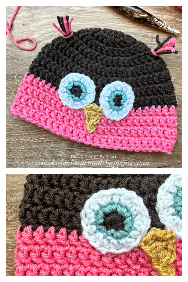 Little Owl Beanie Hat Free Crochet Pattern