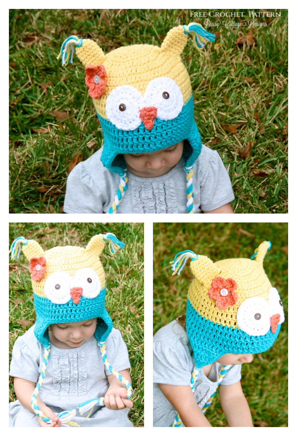 Toddler Owl Hat Free Crochet Pattern