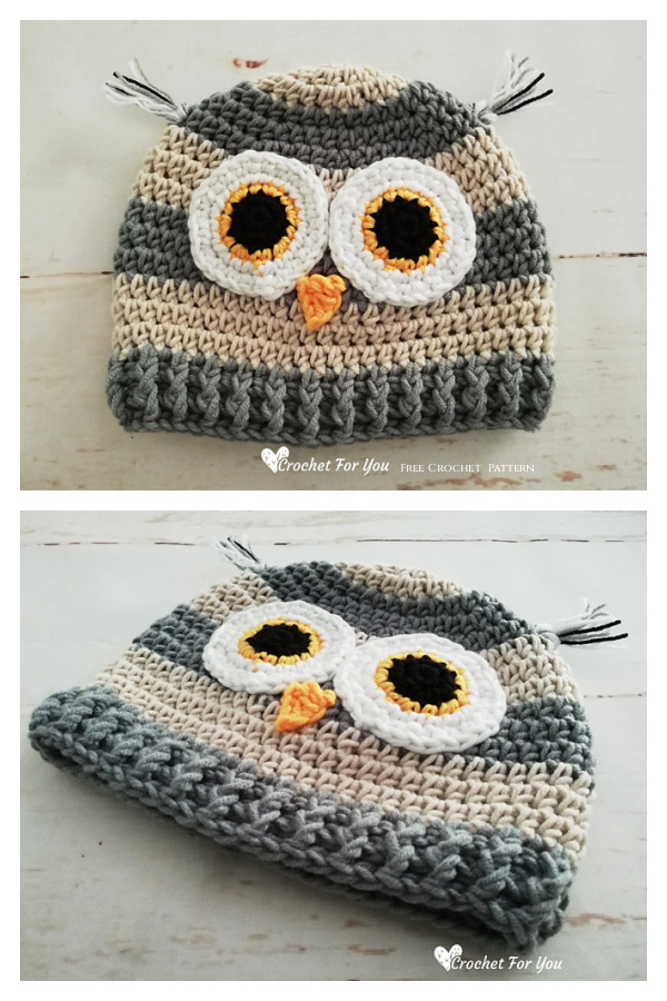 Woodland Owl Hat Free Crochet Pattern