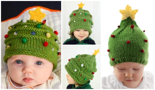 Knit Christmas Tree Hat Free Patterns