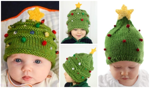 christmas tree knit beanie