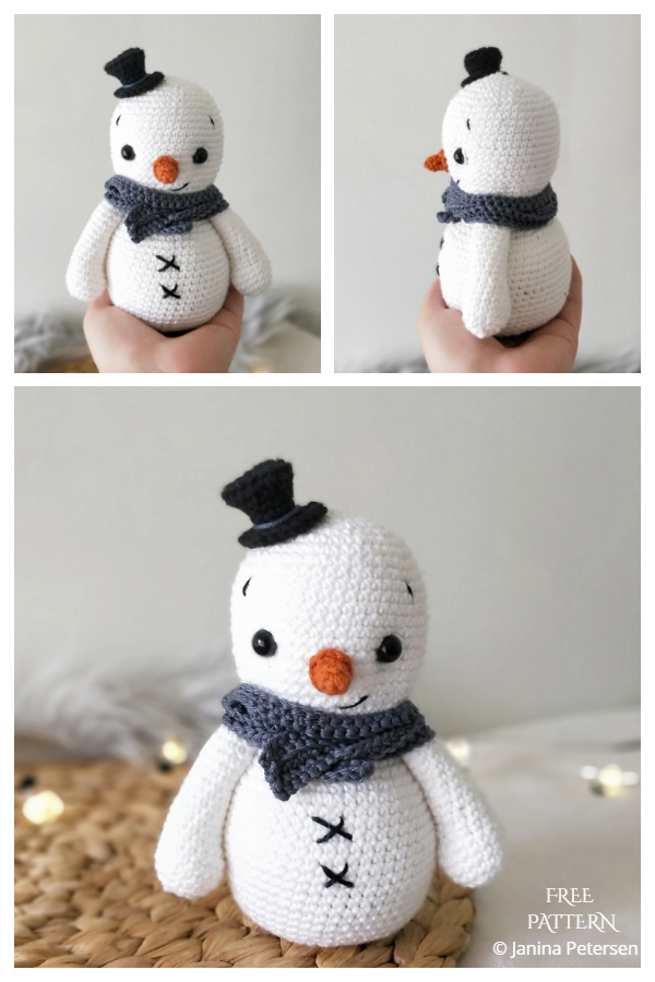Crochet Lennie the little snowman Amigurumi Free Patterns