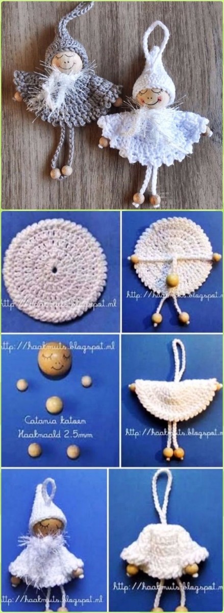 Crochet Bead Angel Ornament Free Pattern