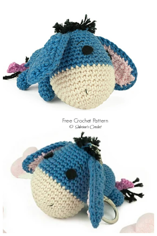 Crochet Eeyore Keychain Amigurumi Free Patterns