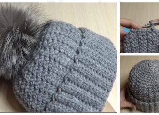 Crochet Women Pom Pom Hat Free Pattern – Video Crochet Women Pom Pom Hat Free Pattern - Video
