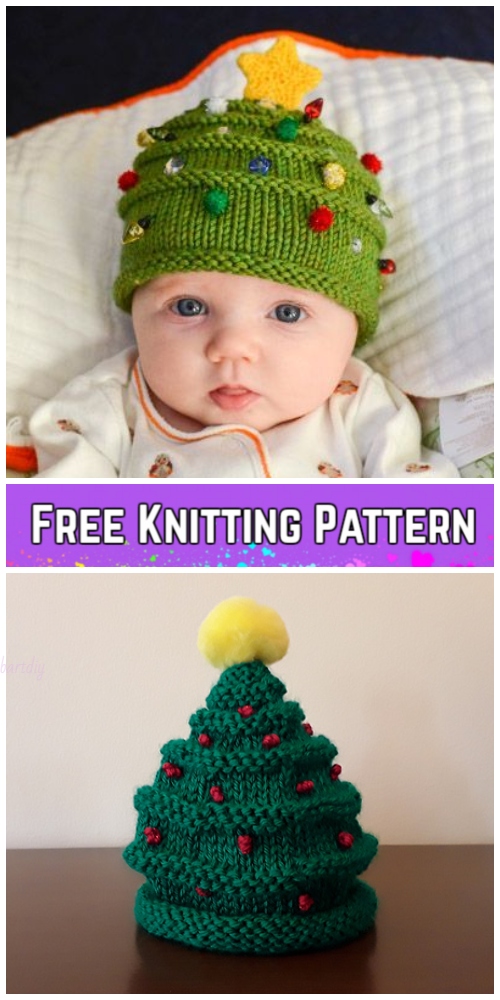 Knit Christmas Tree Hat & Elfin Socks Free Knitting Pattern by Patti Pierce Stone