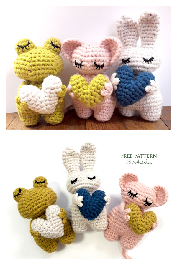 Crochet Heart Valentine Bunny Amigurumi Free Pattern