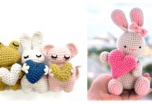 Crochet Valentine Heart Bunny Amigurumi Free Patterns & Paid Crochet Heart Valentine Bunny Amigurumi Free Pattern