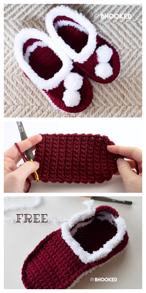 Adult Christmas Slippers Free Crochet Patterns