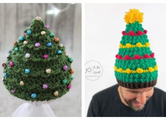 10 Christmas Tree Shaped Beanie Hat Free Crochet Patterns & Paid Christmas Tree Beanie Hat Free Crochet Patterns