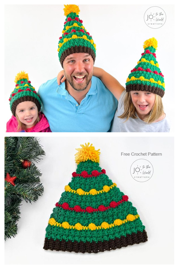 Christmas Tree Beanie Hat Free Crochet Patterns