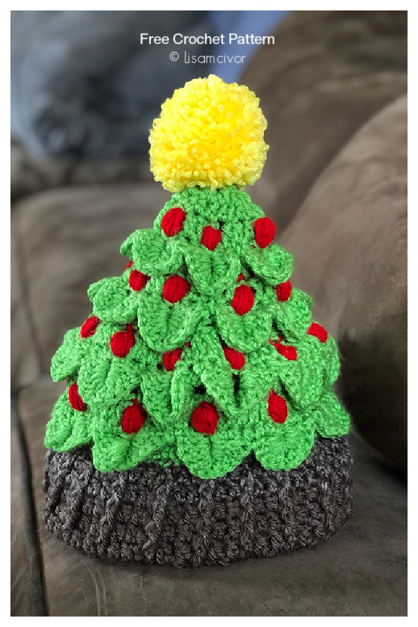 Present Under the Christmas Tree Hat Free Crochet Patterns