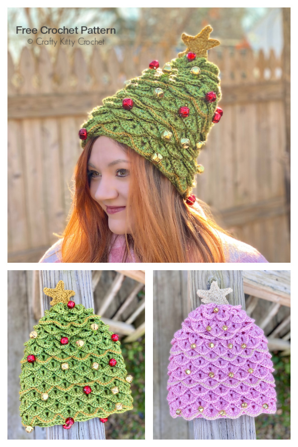 Christmas Tree Beanie Hat Free Crochet Patterns