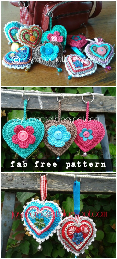 Crochet 3D Heart Amigurumi Free Patterns