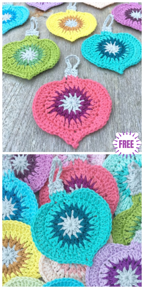 Crochet Christmas Ornament Applique Free Crochet Pattern