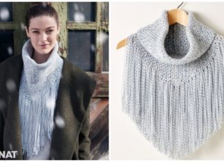 Crochet Cozy Fringed Cowl Free Pattern with Video Tutorial Crochet Cozy Fringed Cowl Free Pattern with Video Tutorial