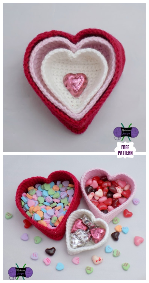 Crochet Valentine Heart Basket Free Crochet Patterns