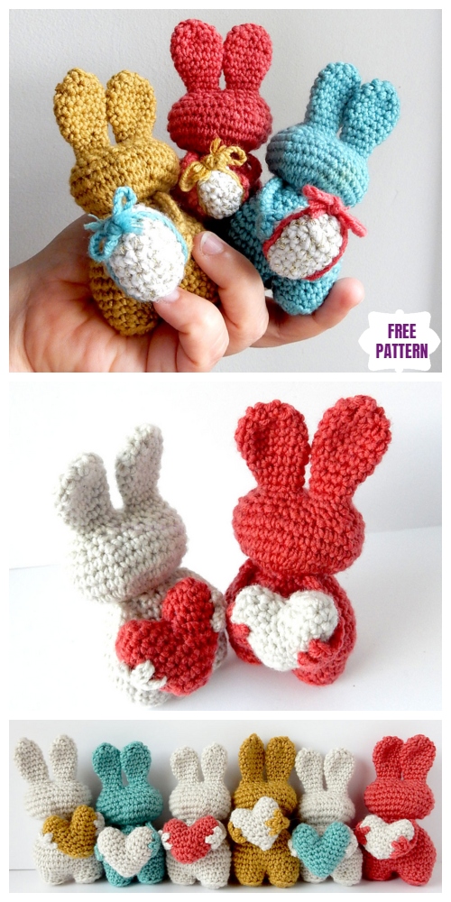 Crochet Valentine Heart Bunny Toy Amigurumi Free Pattern