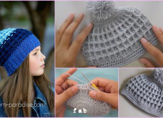 Crochet Waffle Stitch Beanie Hat Free Patterns with Video Tutorial Crochet Waffle Stitch Beanies Hat Free Patterns with Video Tutorial