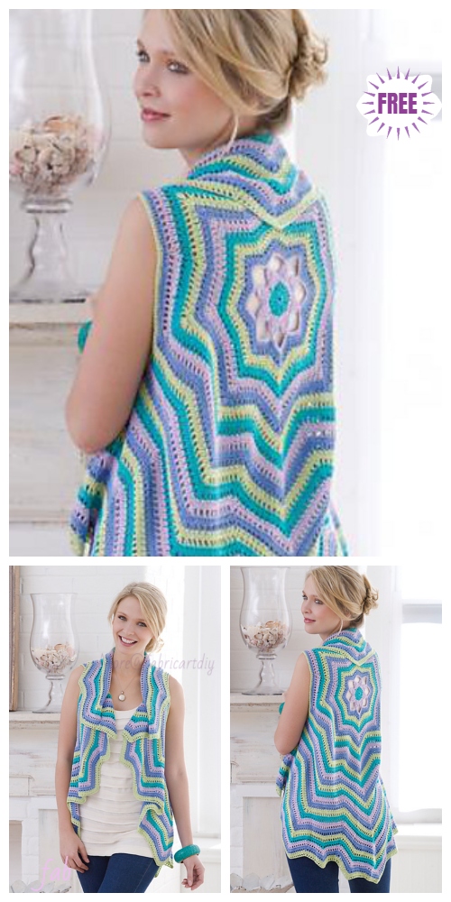 Crochet Circle Ripple Vest Free Patterns - Crochet Rippling Vest Free Pattern