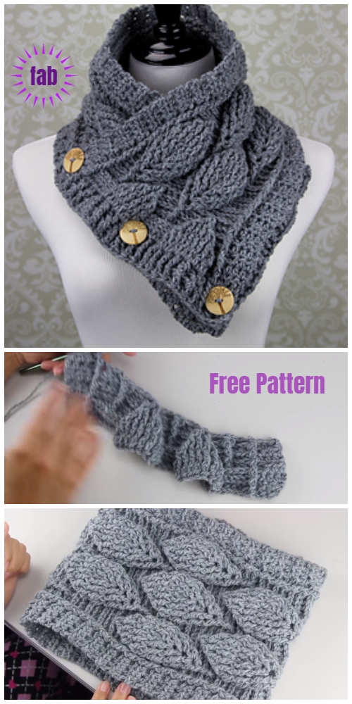 Crochet Autumn Leaf Cowl Free Patterns - Video Tutorials