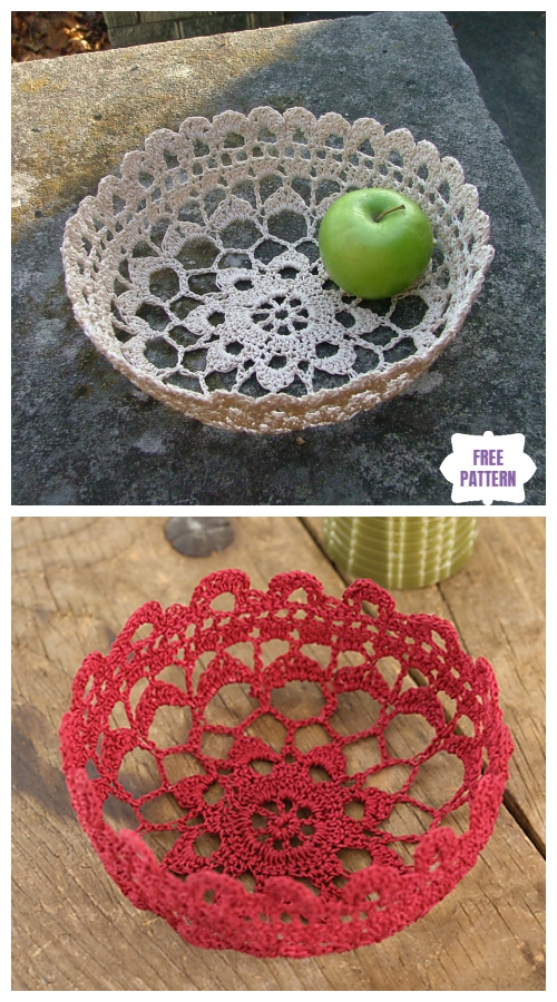 Crochet Lace Bowl Free Patterns - Crochet Filigree Bowl Free Pattern