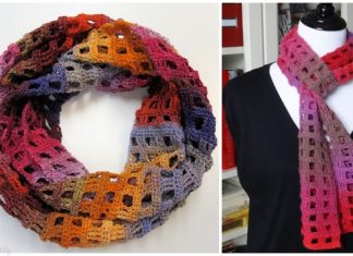 Crochet Windowpane Scarf Free Pattern