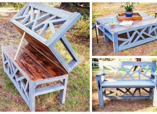DIY Outdoor 2-in-1 Convertible Bench Coffee Table Tutorial DIY Outdoor 2-in-1 Convertible Bench Coffee Table Tutorial