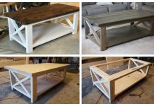 DIY Rustic X Coffee Table Tutorial + FREE Plan DIY Rustic X Coffee Table Tutorial + FREE Plan