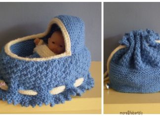 Knit Cradle Bag with Bedding Free Knitting Pattern Knit Cradle Bag with Bedding Free Knitting Pattern
