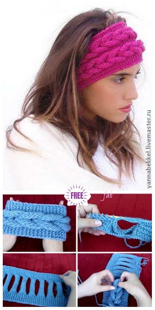 Knit Faux Braid Headband Free Knitting Pattern - Video