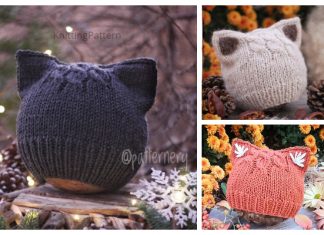 Knit Fox Ears/Cat Ears Beanie Hat Knitting Pattern Knit Fox Ears/Cat Ears Beanie Hat Knitting Pattern