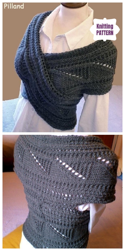 Woman Cable Sweater Cowl Vest Knitting Pattern