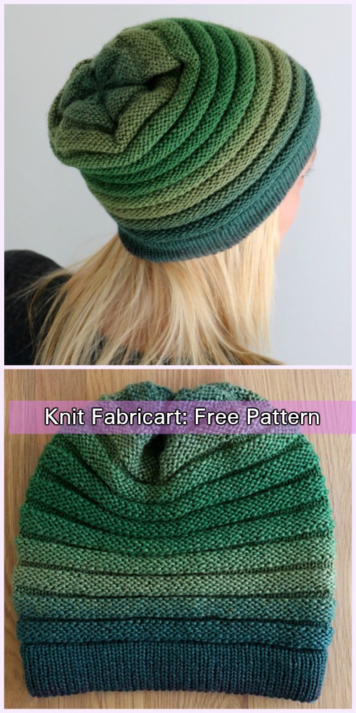 Double Thickness Knit Gradient Wurm Slouchy Beanie Hat Free Pattern