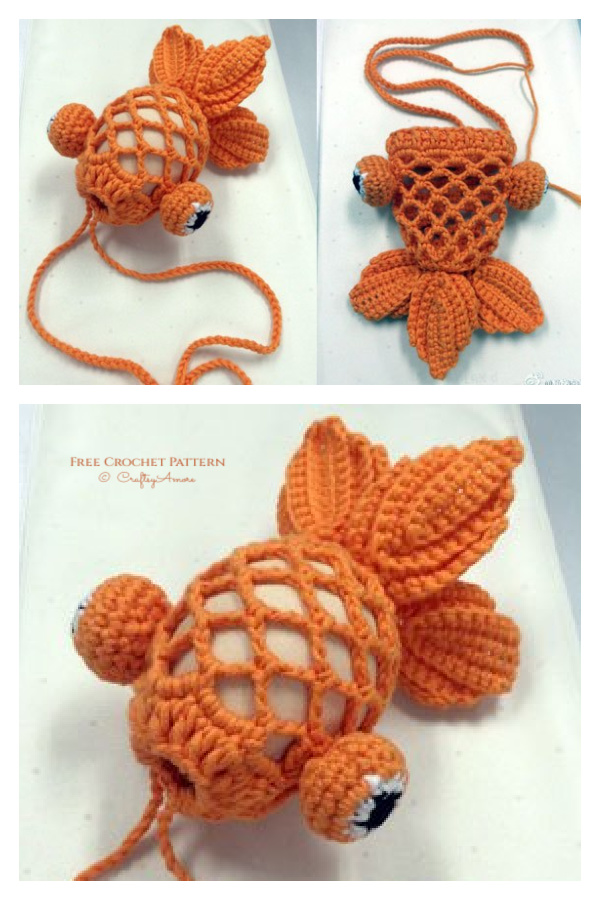 Little Gold Fish Easter Egg Bag Free Crochet Pattern