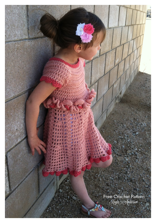 Girl Petal Ruffle Dress Free Crochet Pattern