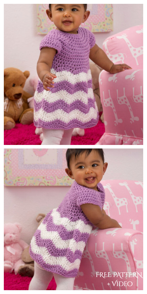 Girl's Chevron Dress Free Crochet Patterns
