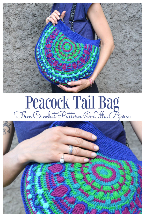 Peacock Tail Bag Free Crochet Pattern