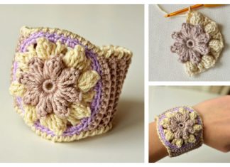 Popcorn Flower Bracelet Free Crochet Patterns Popcorn Flower Bracelet Free Crochet Patterns