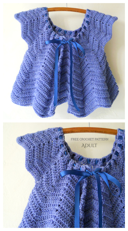 Adult Chevron Lace Cardigan Free Crochet Patterns