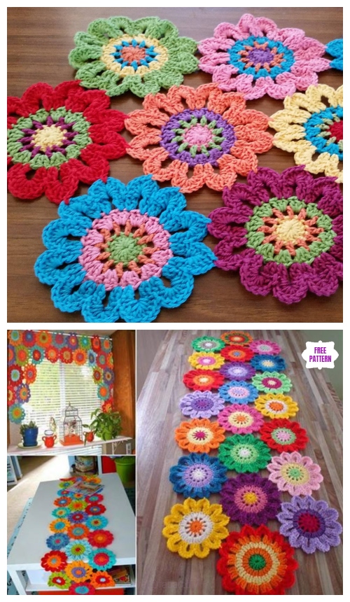 Crochet Flower Valance Curtain Free Crochet Pattern - Video