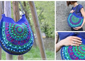 Peacock Tail Bag Free Crochet Pattern CAL + Video Crochet Peacock Tail Bag Free Crochet Pattern