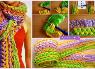 Crochet Rainbow Scarf with Ruler Free Pattern Crochet Rainbow Scarf with Ruler Free Pattern