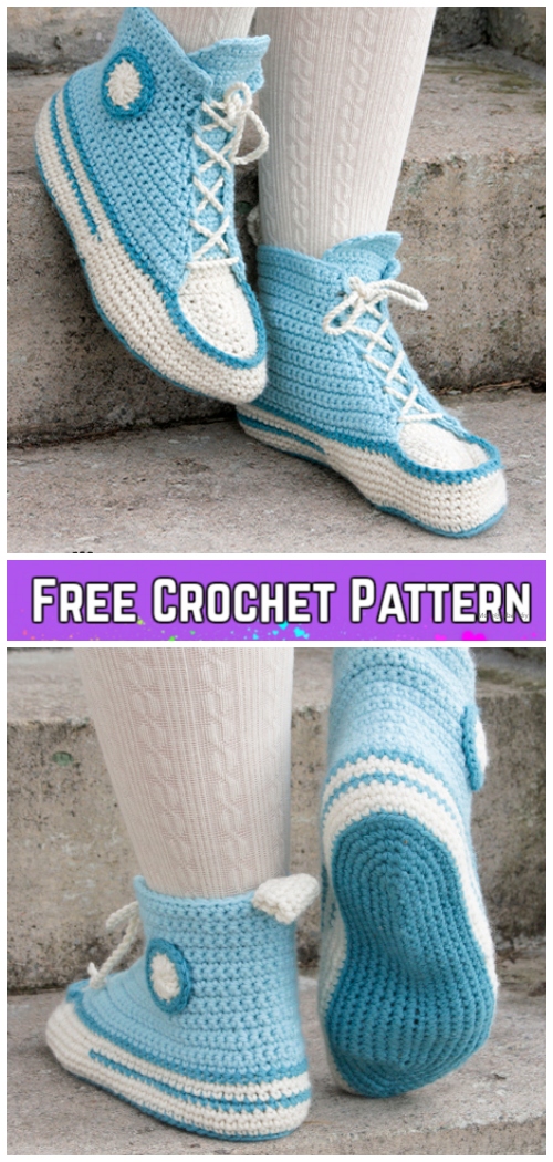 Crochet Women Sneaker Slippers Free Pattern