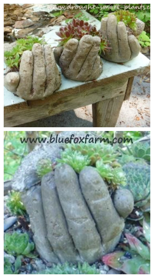 DIY Hypertufa Hands Planter Tutorial