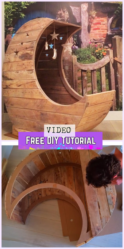 DIY Pallet Moon Cradle Tutorial with Plan and Video