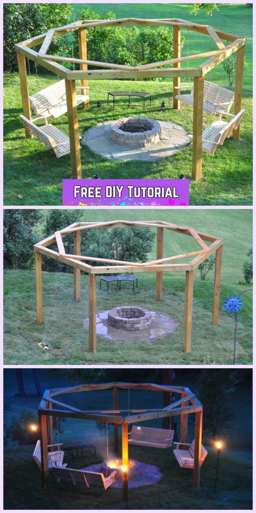 DIY Pergola Firepit Swings Tutorial