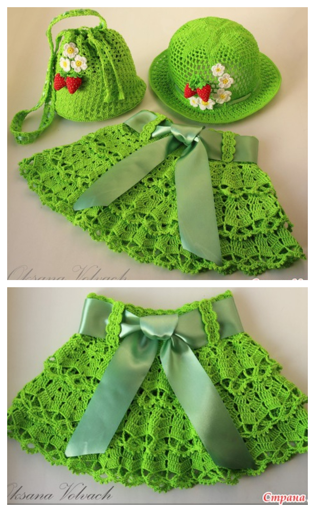 Girl's Skirt & Hat Set Free Crochet Pattern